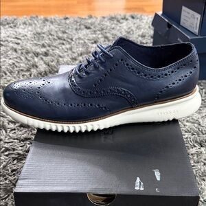 Cole Haan Men's Dark Blue Wingtip Oxford Shoes